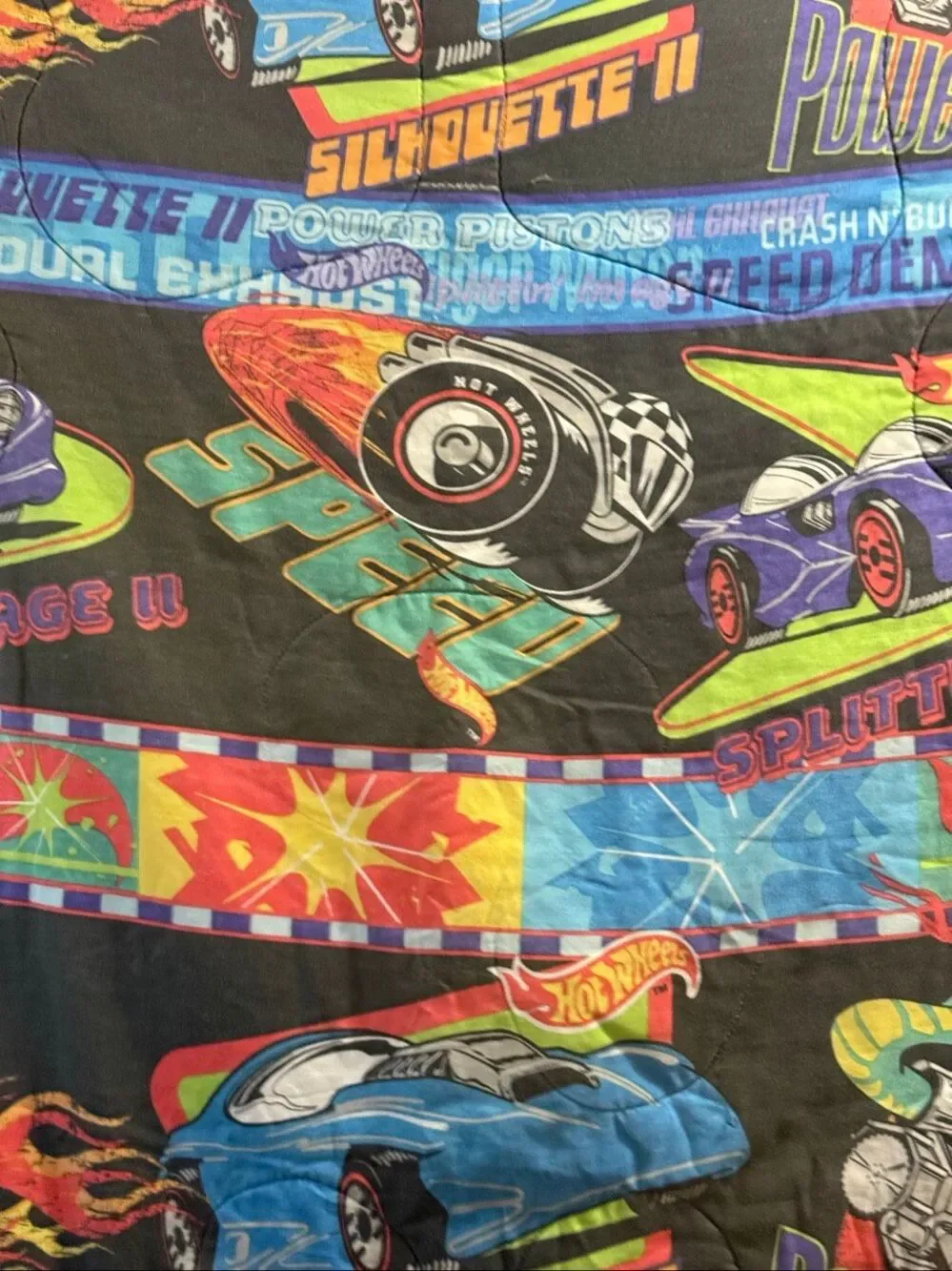 1997 RARE Mattel Hot Wheels Vintage Quilted Comforter Blanket Twin Size